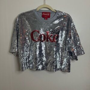 Diet Coke Sequin Crop Top